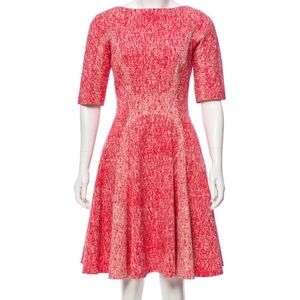 Lela Rose Red and White knee length Dress